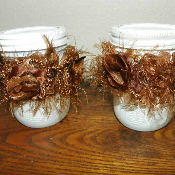 4 Wedding Party Table Decor Favor Brown Trim - Picture 3 of 13